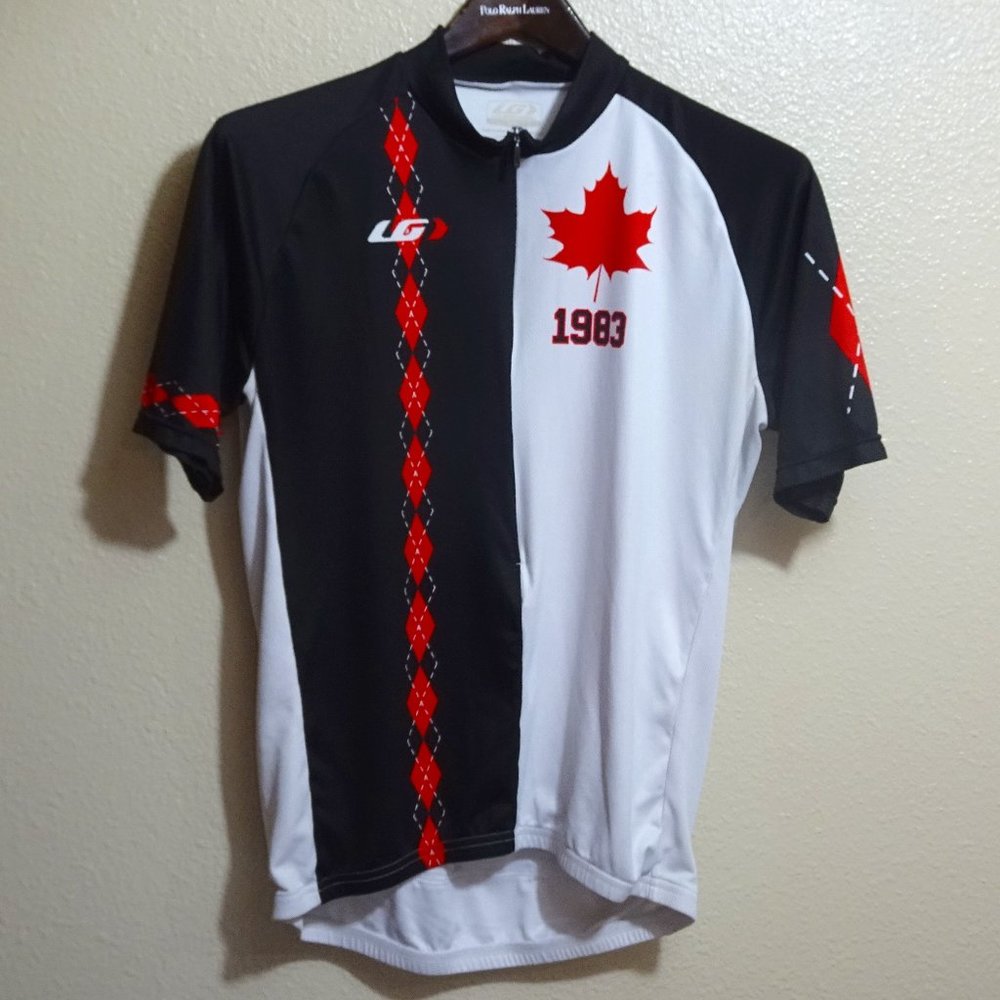 Louis Garneau - Men's M Cycling Bike Jersey Shirt - Canada Maple Leaf 1121